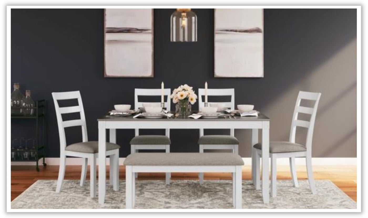 Stonehollow 6 Piece Dining Set in White