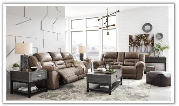 Stoneland Power Reclining Leather Living Room Set