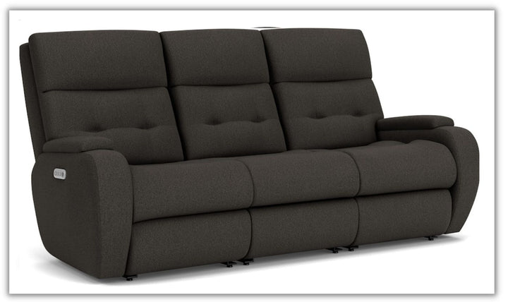 Flexsteel Strait Power Reclining Sofa with Power Headrests