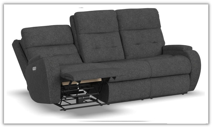 Flexsteel Strait Power Reclining Sofa with Power Headrests