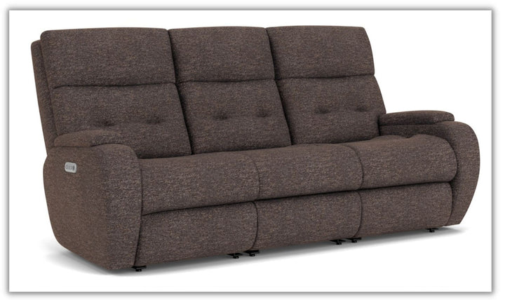 Flexsteel Strait Power Reclining Sofa with Power Headrests