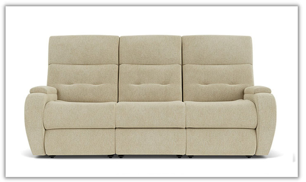 Flexsteel Strait Power Reclining Sofa with Power Headrests