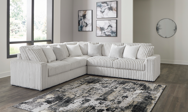 Stupendous L-Shaped Fabric Sectional Sofa with Removable Cushions