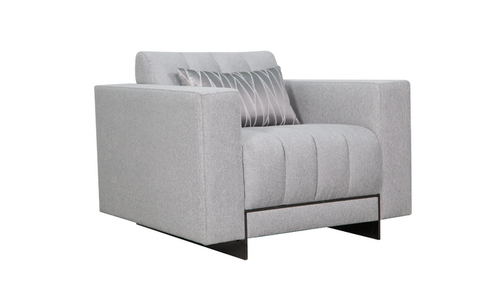 Gio Italia Talento 2 Pieces Living Room Set in Light Gray (Sofa + Chair)