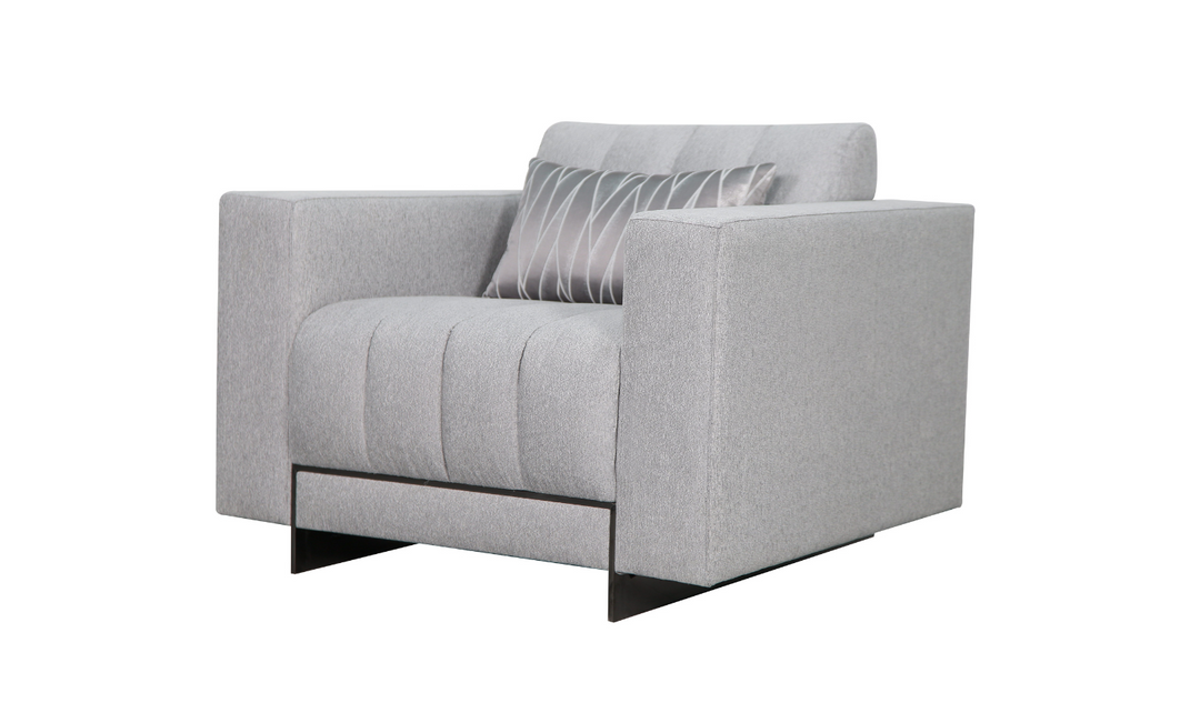 Gio Italia Talento 2 Pieces Living Room Set in Light Gray (Sofa + Chair)