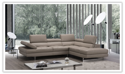 Buy Temps Calme Leather Sectional Sofa with Tufted Seat