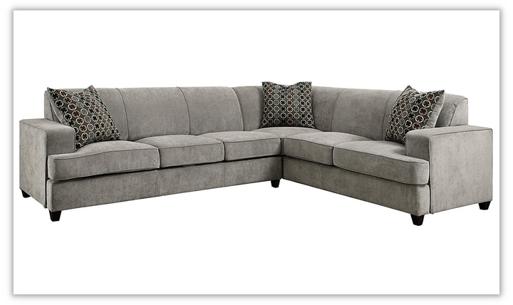 Tess 6-seater L-shaped Velvet Sectional Sleeper in Gray