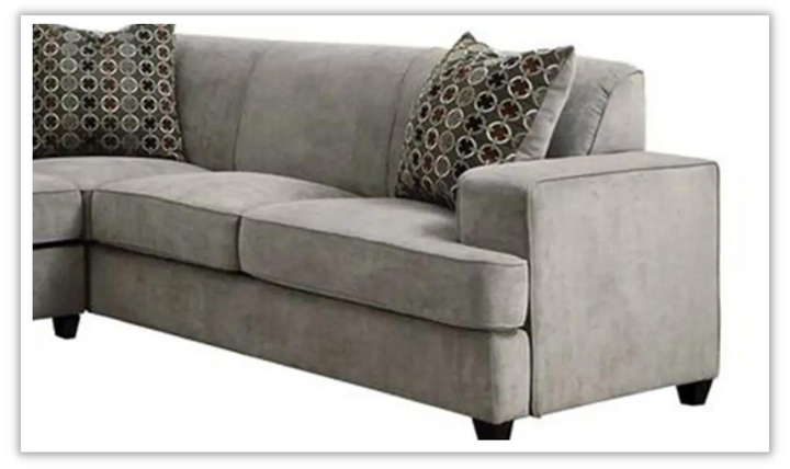 Tess 6-seater L-shaped Velvet Sectional Sleeper in Gray