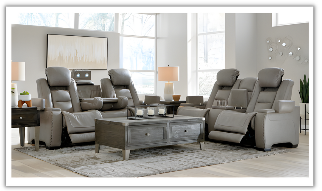 The Man-Den Power-Reclining Living Set- jennifer furniture