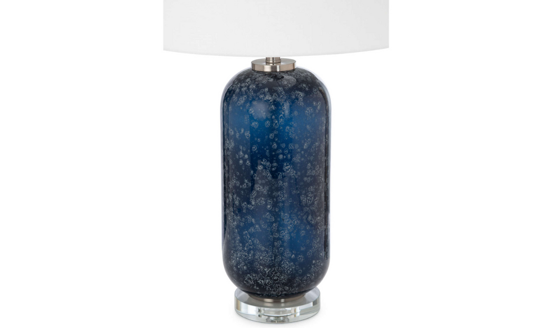 Tootsie 30" Blue Glass Table Lamp w/ Crystal Base, (Set of 2)