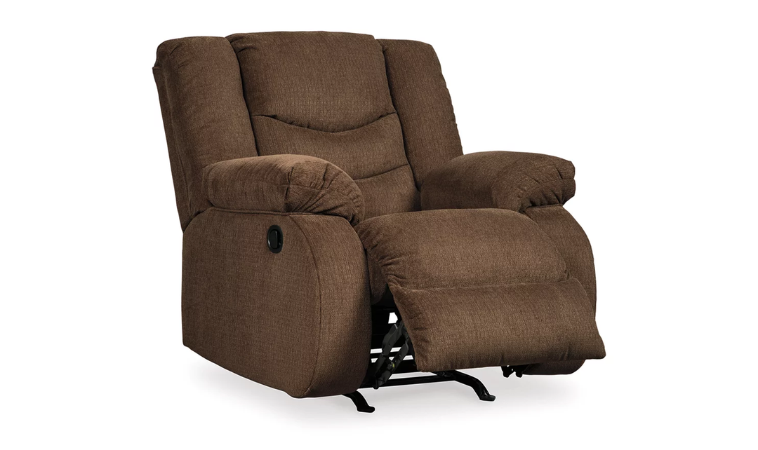 Modern Heritage Tulen Leather Manual Recliner Chair with Cushion Padded Arms