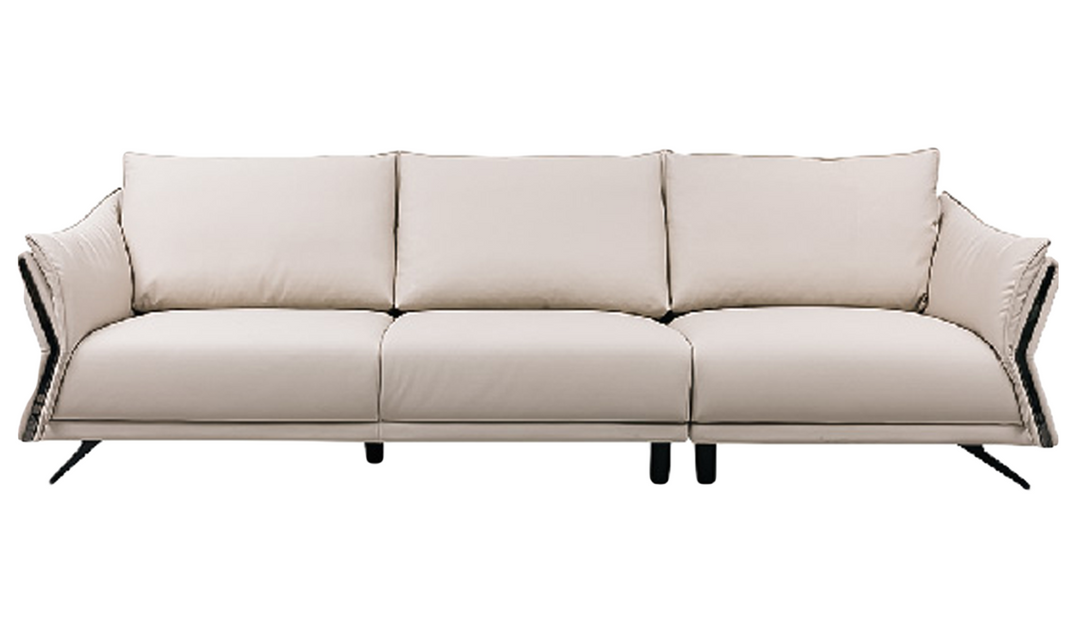 Giada 3 Seater Leather Sofa in Beige