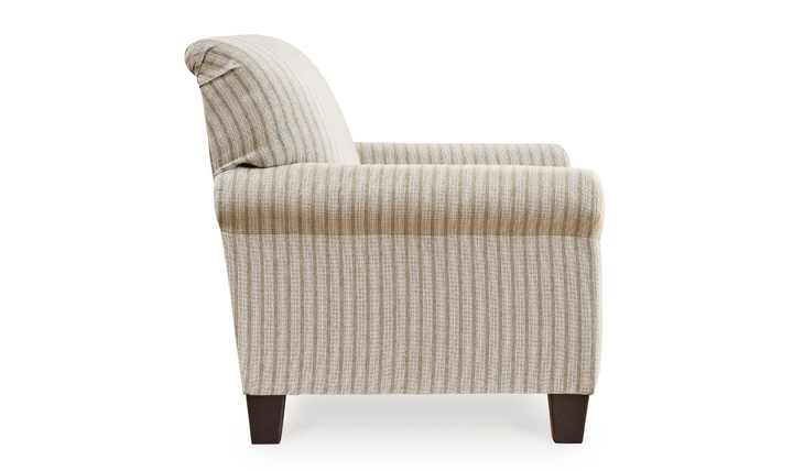 Valerani Fabric Rolled Arm Accent Chair in Sandstone