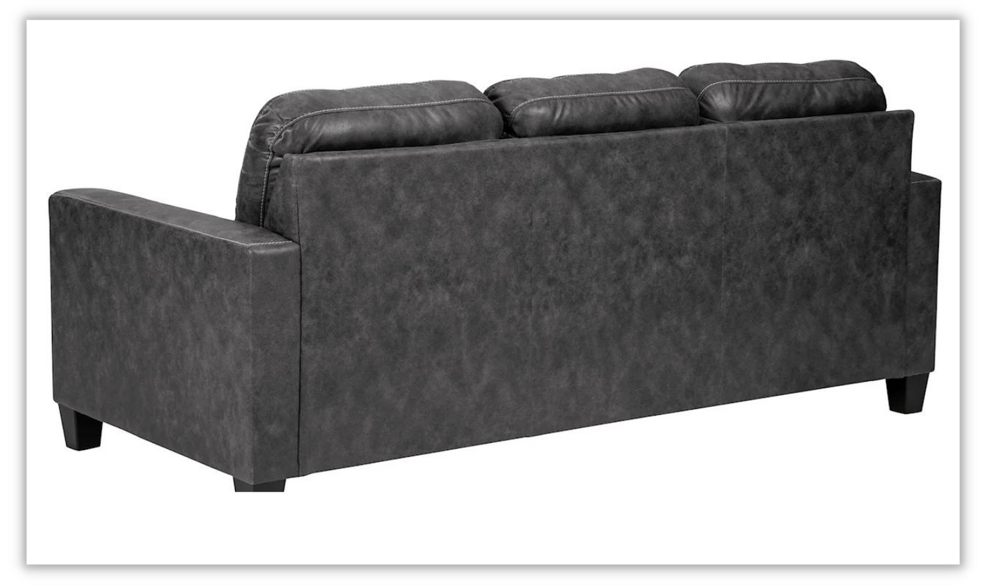 Venaldi L-Shaped Leather Queen Sleeper Sofa Chaise