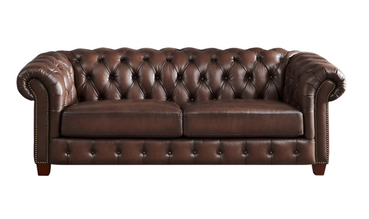 Versailles 2-Seater Leather Sofa With Rolled Arms-Leahyco