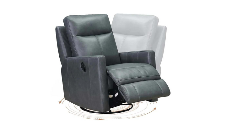 Vienna Manual Swivel Rocker Leather Recliner Chair