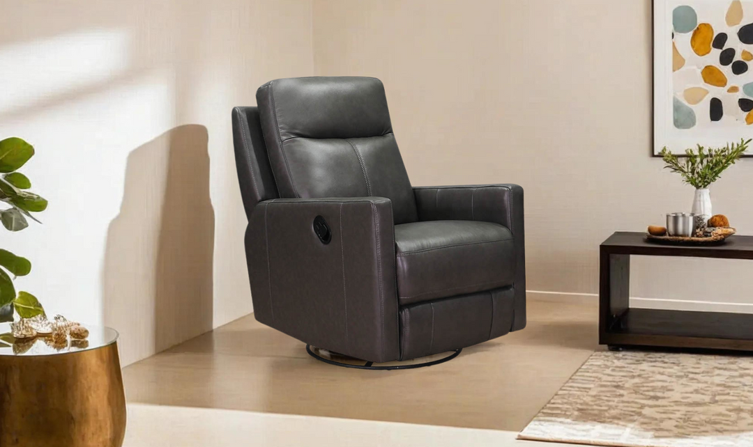 Vienna Power Swivel Rocker Leather Recliner Chair