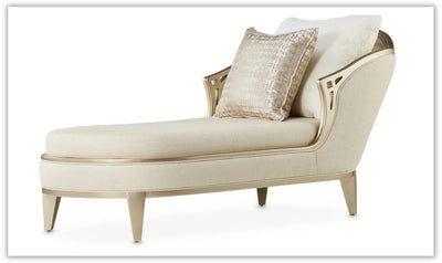 Villa Cherie Polyester Upholstered Chaise in Caramel