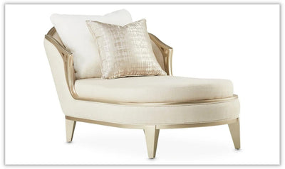 Villa Cherie Polyester Upholstered Chaise in Caramel