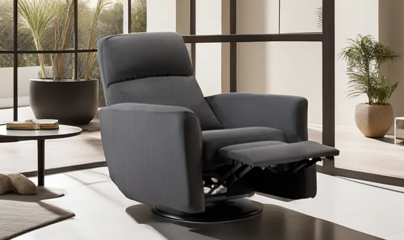 Luonto Welted Fabric Recliner Chair w/ Adjustable Headrest