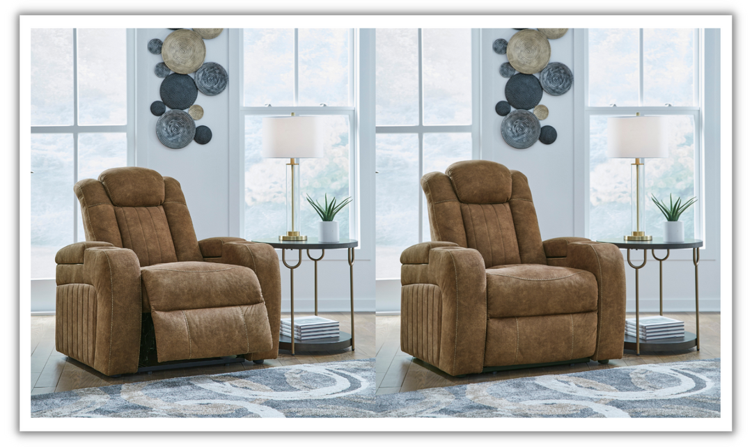 Wolfridge Leather Power Recliner Chair-Leahyco