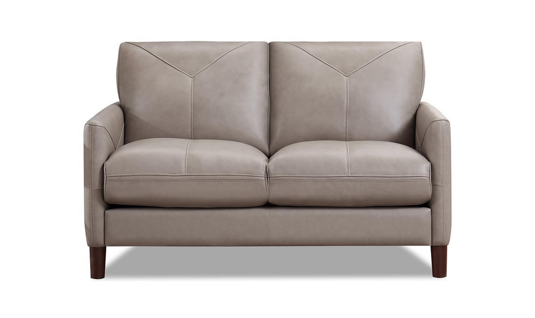 Yorkdale Leather 2-Seater Loveseat In Track Arms-Leahyco 