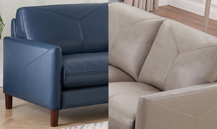 Yorkdale Leather 2-Seater Loveseat In Track Arms-Leahyco 