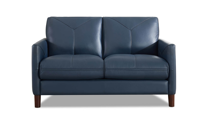 Yorkdale Leather 2-Seater Loveseat In Track Arms-Leahyco 