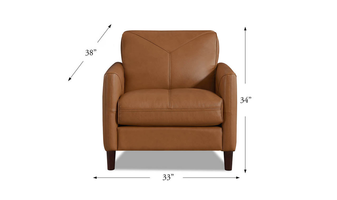 Yorkdale Leather Chair With Track Arms-Leahyco 