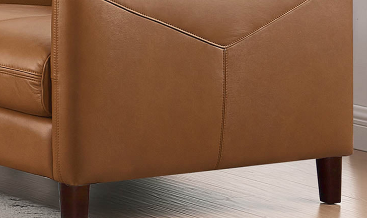 Yorkdale Leather Chair With Track Arms-Leahyco 