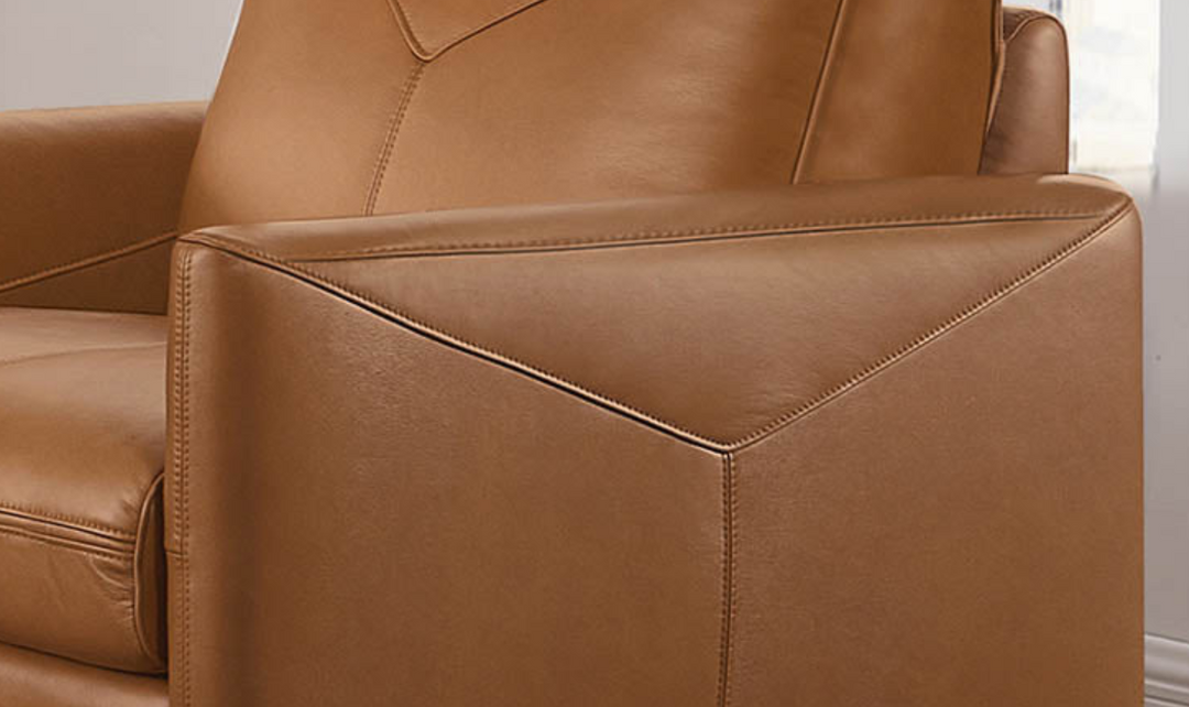 Yorkdale Leather Chair With Track Arms-Leahyco 