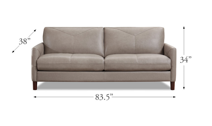 Yorkdale Leather 2-Seater Sofa With Track Arms-Leahyco