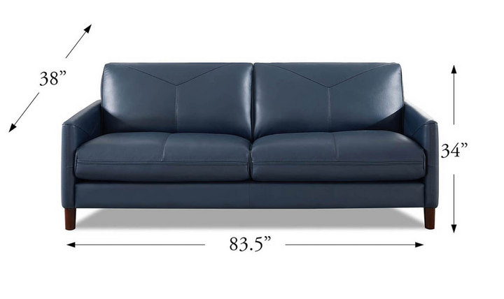 Yorkdale Leather 2-Seater Sofa With Track Arms-Leahyco