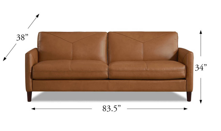 Yorkdale Leather 2-Seater Sofa With Track Arms-Leahyco