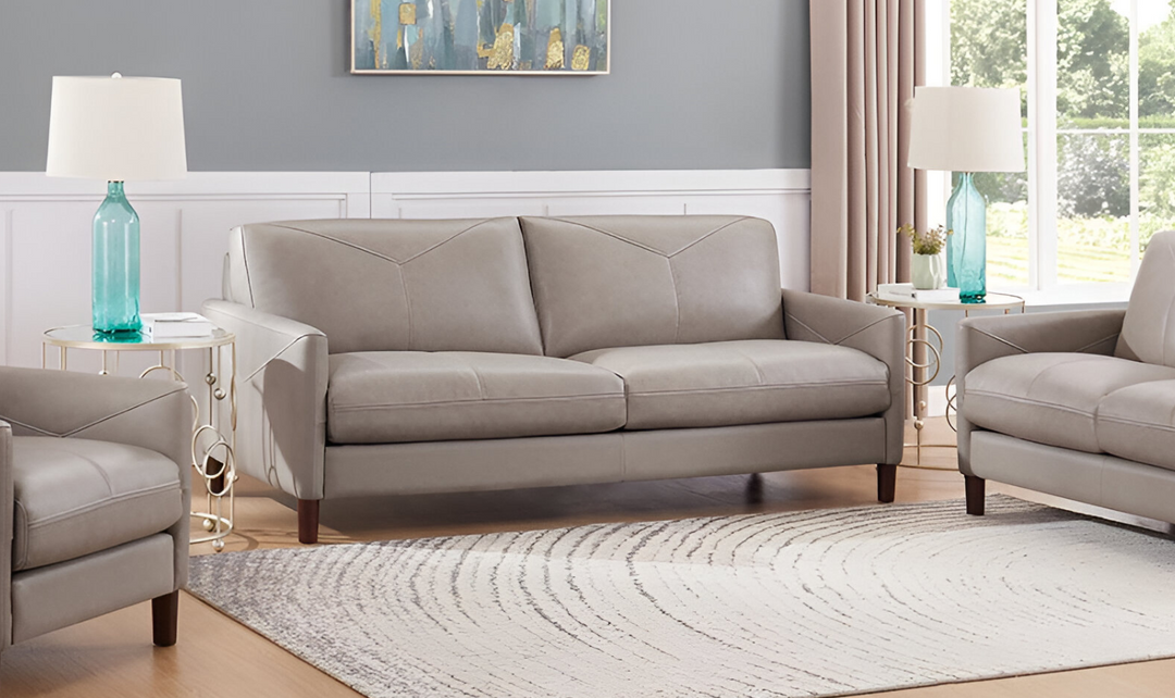 Yorkdale Leather 2-Seater Sofa With Track Arms-Leahyco