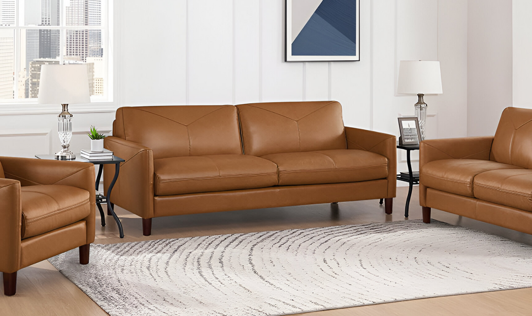 Yorkdale Leather 2-Seater Sofa With Track Arms-Leahyco