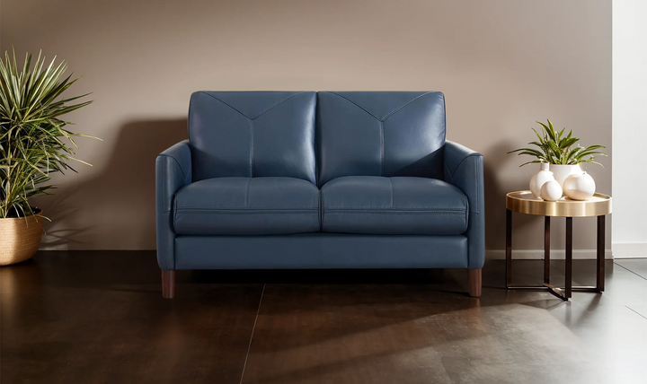 Yorkdale Leather 2-Seater Loveseat In Track Arms-Leahyco 