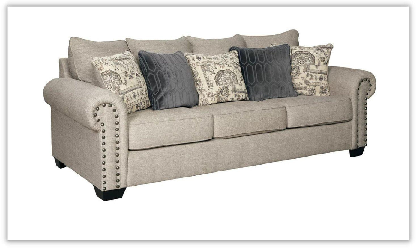 Zarina Stationary Fabric Sleeper Sofa in Beige