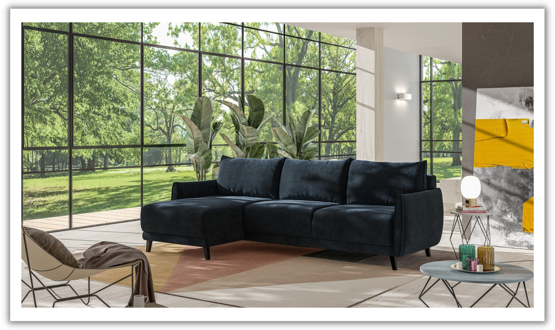 Luonto Dolphin Full XL Sleeper Sectional Sofa with Reversible Chaise-Leahyco