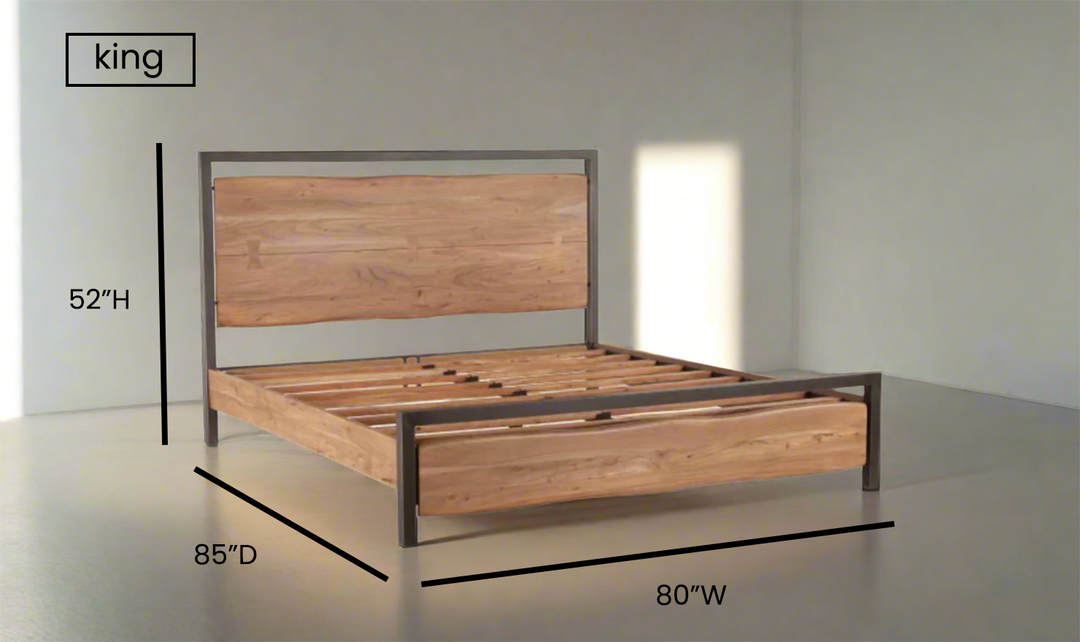 HTD Aspen King/Queen Size Wooden Bed With Deep Walnut Finish