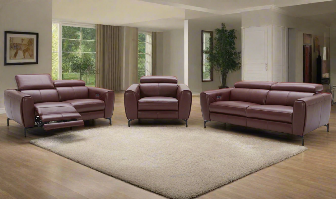 Leahyco Italia Azur Reclining Leather Motion Living Room Set