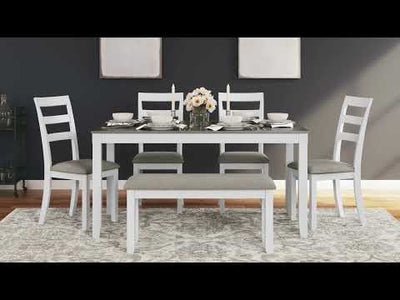 Stonehollow 6 Piece Dining Set in White