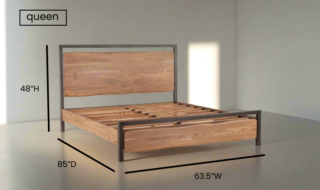 HTD Aspen King/Queen Size Wooden Bed With Deep Walnut Finish