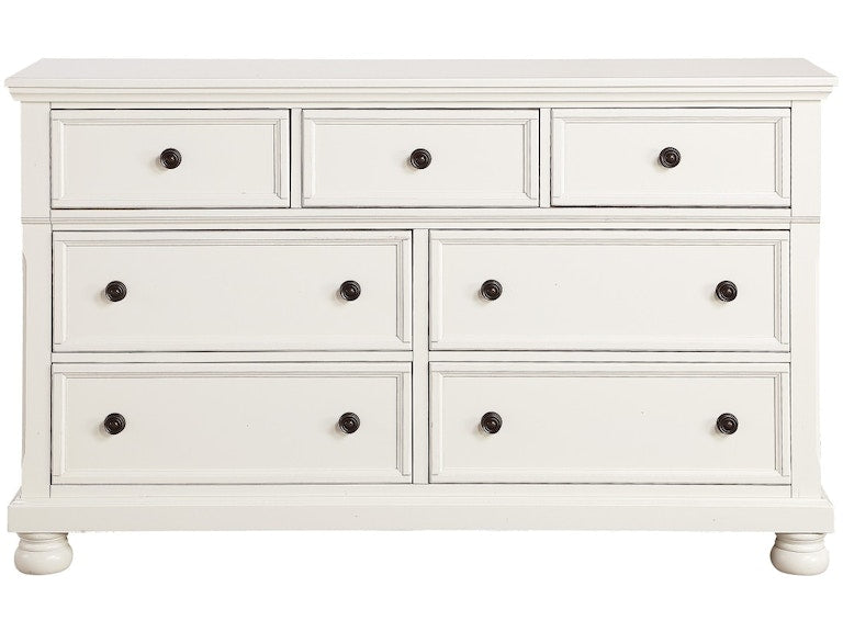 Laurelton 7 Dovetail Drawer Wooden Dresser in White