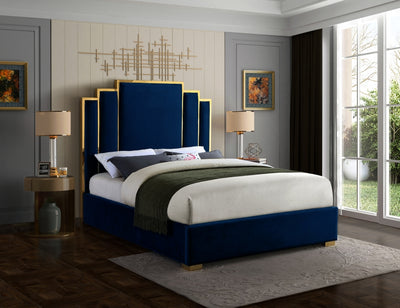 Hugo Velvet Bed-Beds-Leahyco