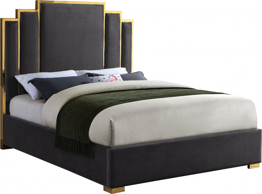 Hugo Velvet Bed-Beds-Leahyco