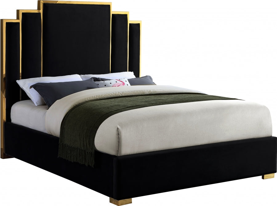 Hugo Velvet Bed-Beds-Leahyco