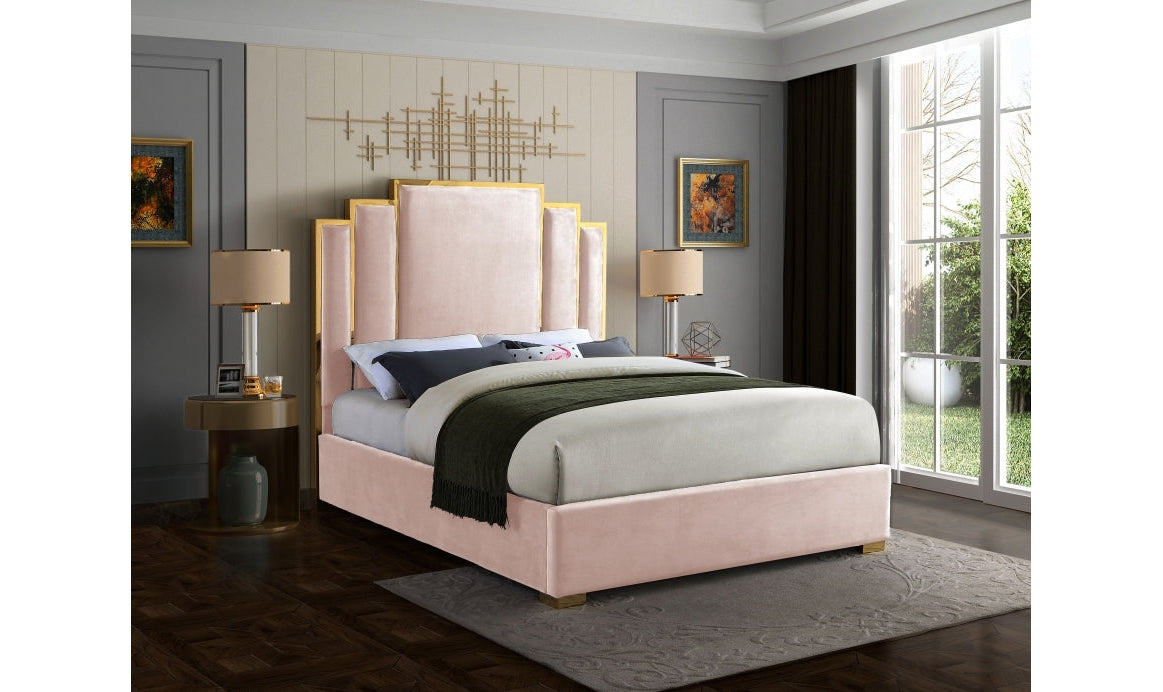 Hugo Velvet Bed-Beds-Leahyco