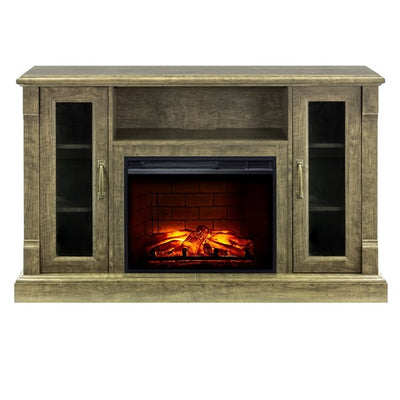 Elena 58" TV Stand with Infrared Electric Fireplace in Rustic Gray Finish-Tv Stands-Leahyco