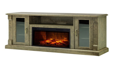 Elena 58" TV Stand with Infrared Electric Fireplace in Rustic Gray Finish-Tv Stands-Leahyco